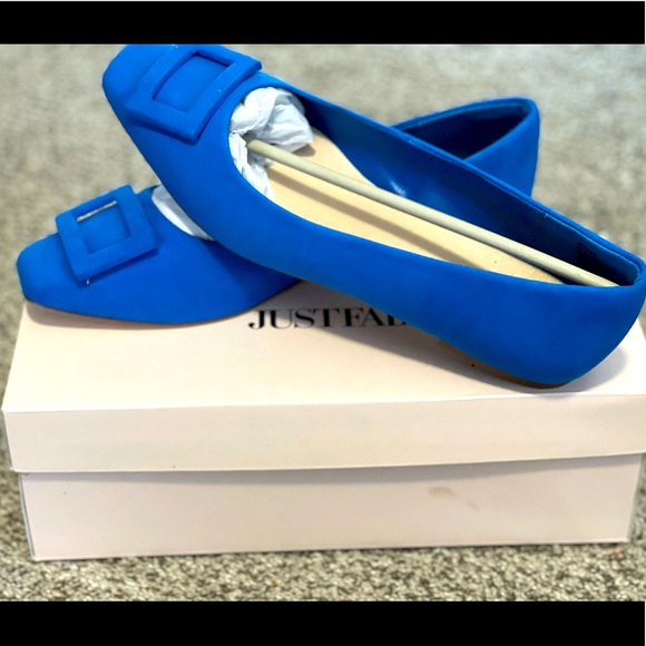 Just Fab Size 8.5 Blue flats - Picture 1 of 3